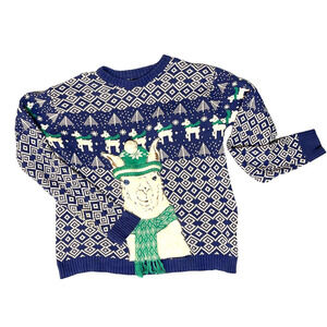 Blizzard‎ Bay Men's Ugly Festive Christmas Llama Sweater Small Cotton Casual